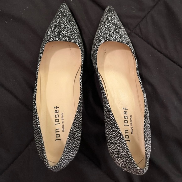 Jon Josef Black and White Polka Dot Heels size 7 - Picture 2 of 6